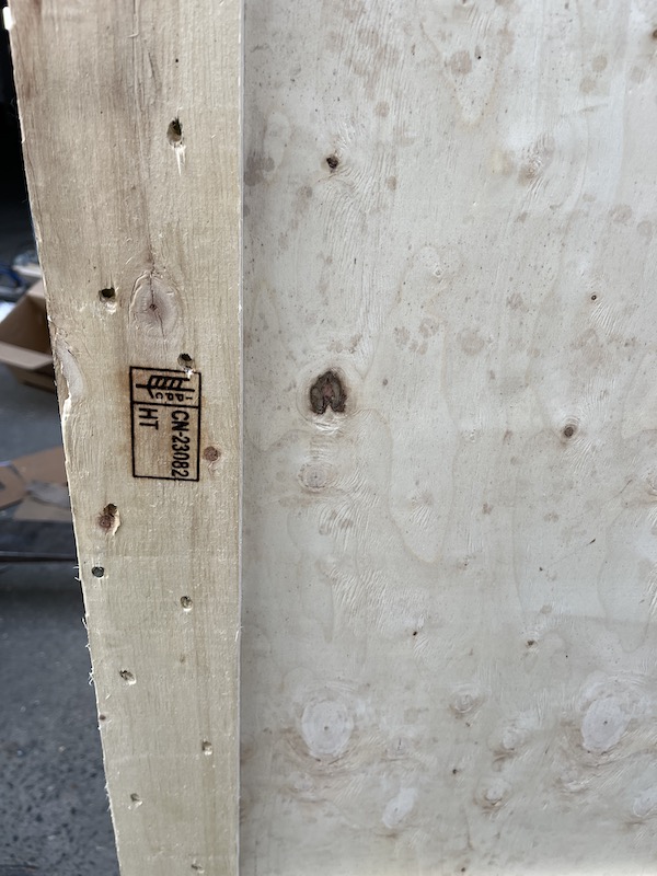 wooden case IPPC mark